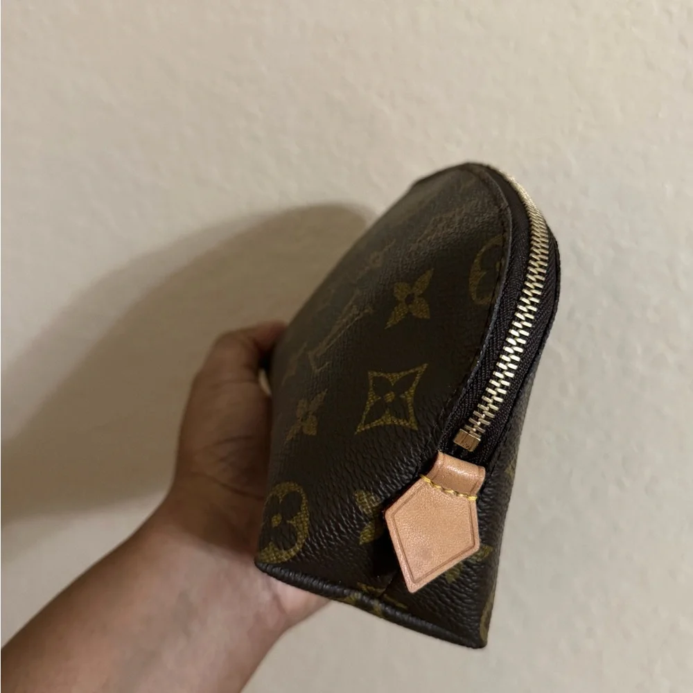 Louis Vuitton Monogram Canvas Cosmetic Pouch in Brown and Gold